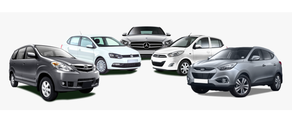 fleet of various types of cars, sliver, white, hatchback, SUVs